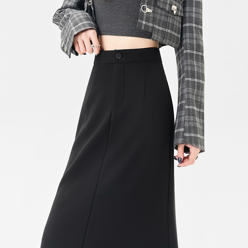 High waist long autumn business suit mermaid drape skirt