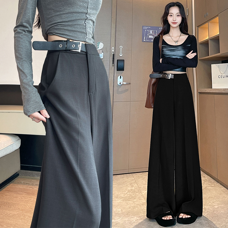 High waist business suit slim wide leg pants for women