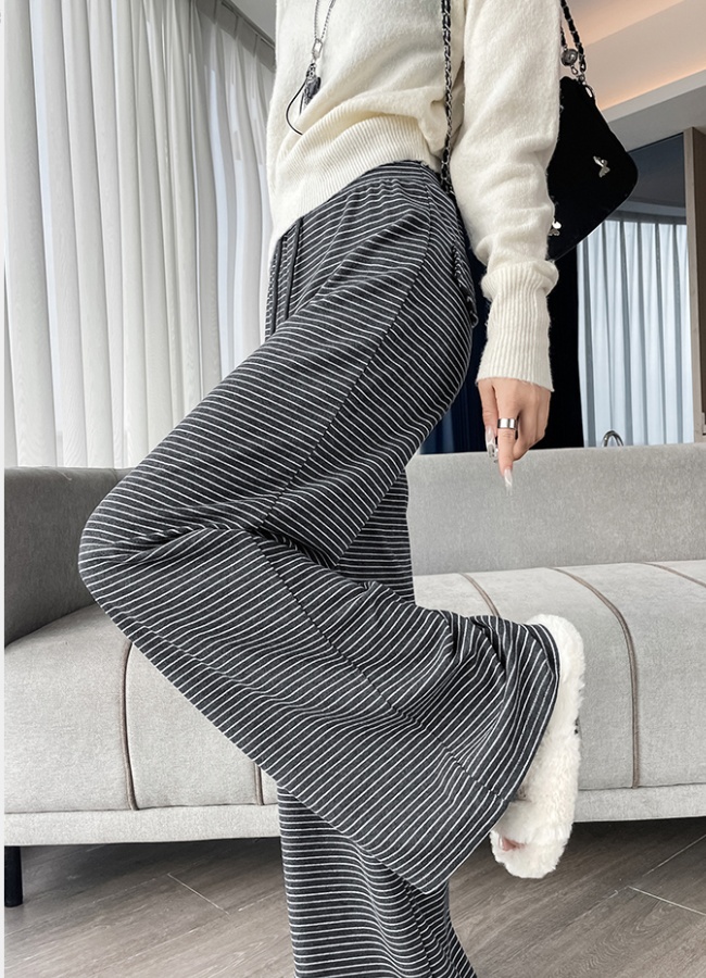 Knitted wide leg pants slim casual pants for women