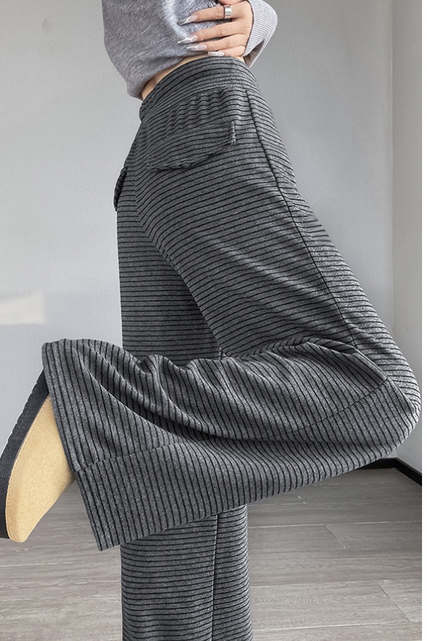 Knitted wide leg pants slim casual pants for women