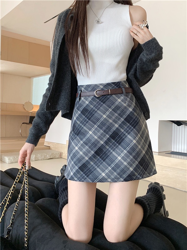 Large yard with belt package hip A-line retro skirt