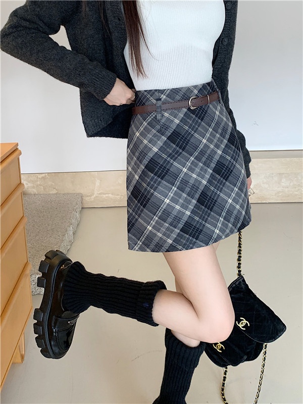 Large yard with belt package hip A-line retro skirt
