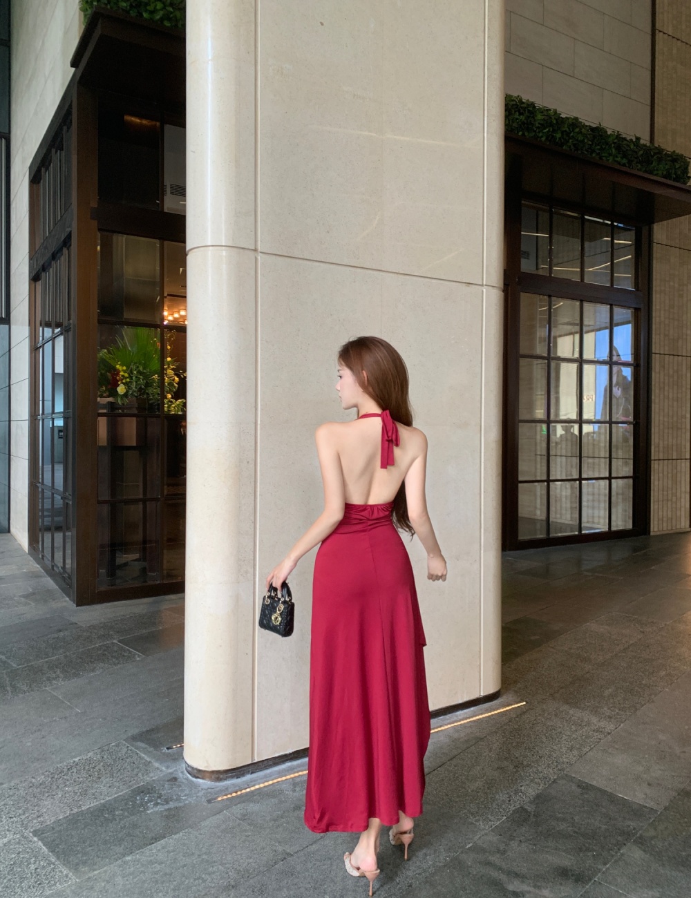 Fashion sexy formal dress flowers V-neck long dress for women