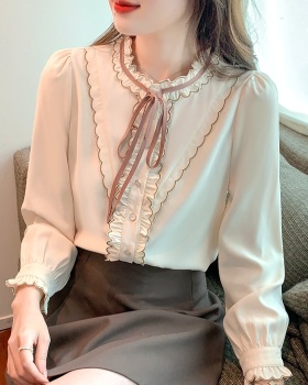 Sweet bottoming shirt long sleeve chiffon shirt for women
