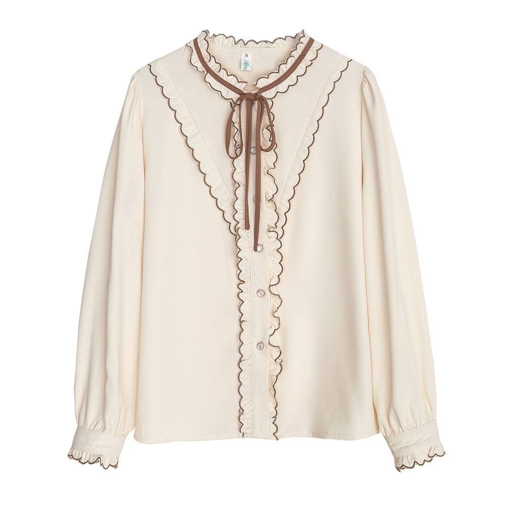Sweet bottoming shirt long sleeve chiffon shirt for women