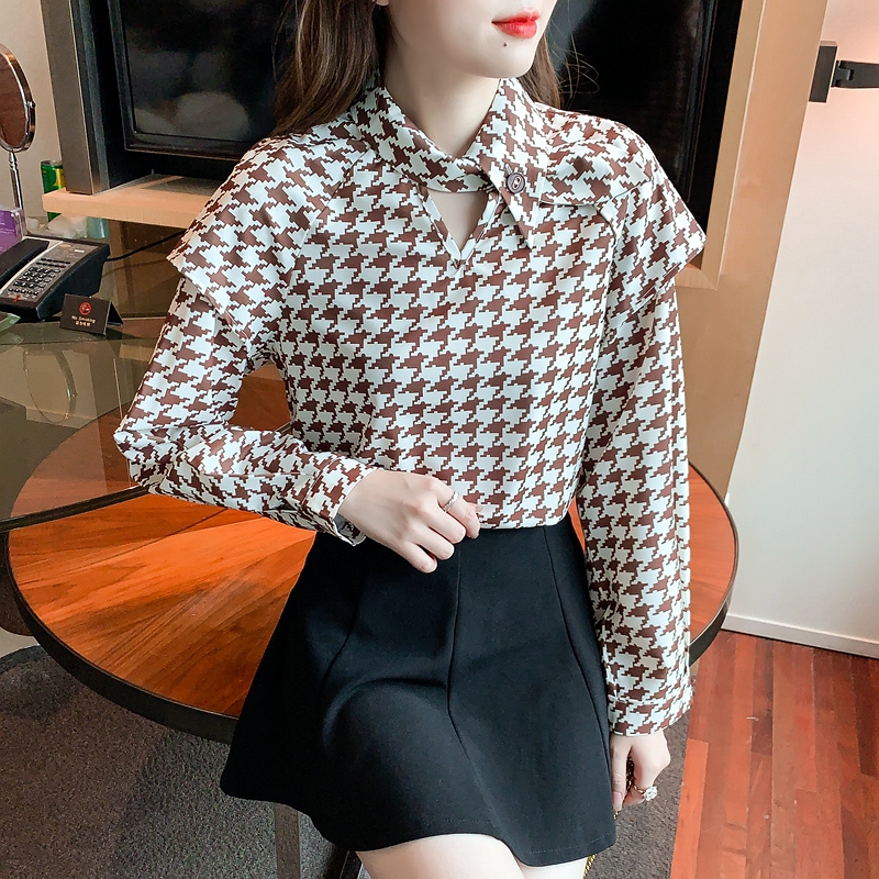 Cstand collar rabbit ears tops refinement small shirt