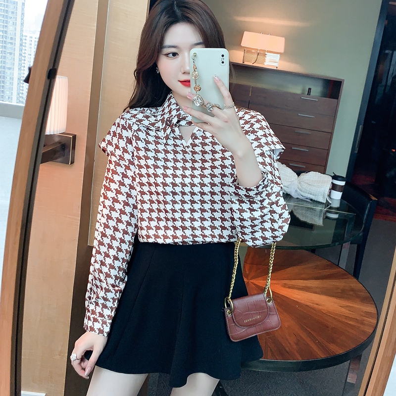 Cstand collar rabbit ears tops refinement small shirt