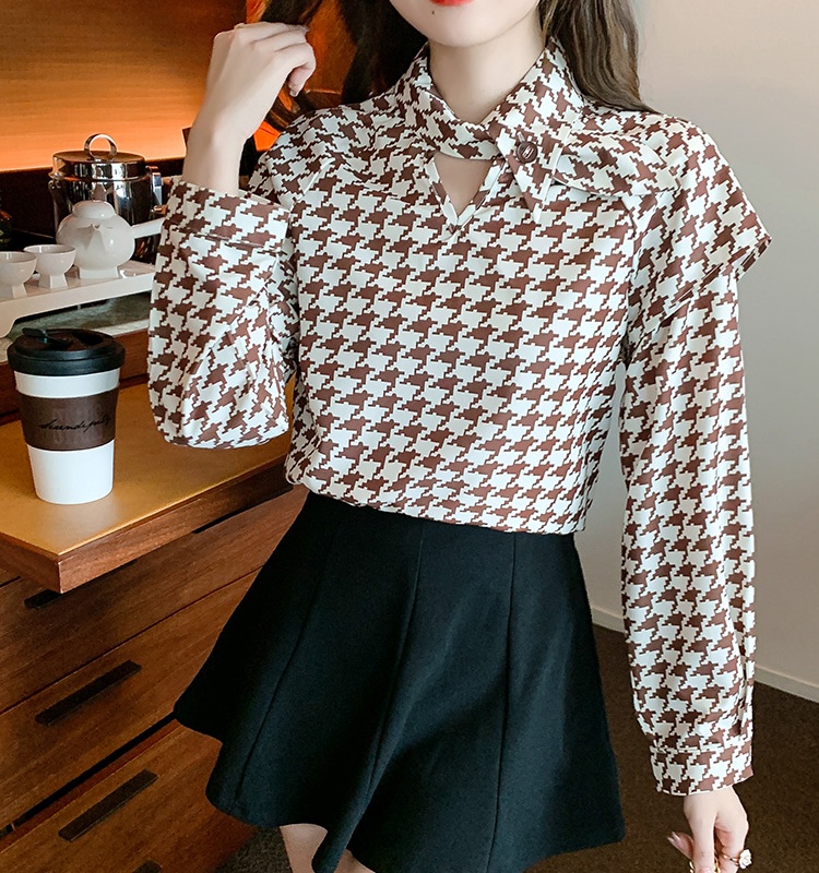 Cstand collar rabbit ears tops refinement small shirt