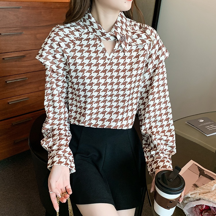 Cstand collar rabbit ears tops refinement small shirt