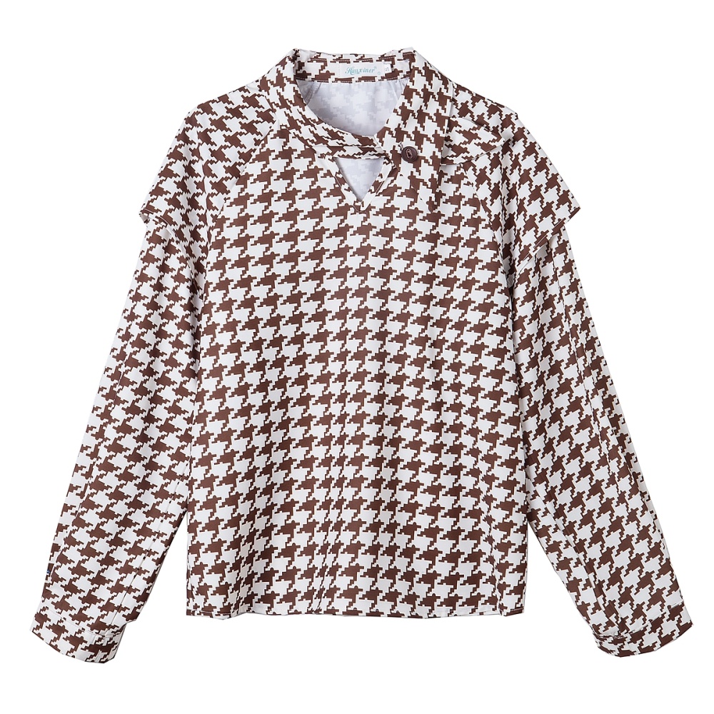Cstand collar rabbit ears tops refinement small shirt