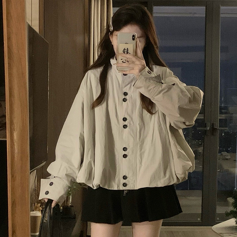 Commuting bud autumn jacket retro loose tops for women
