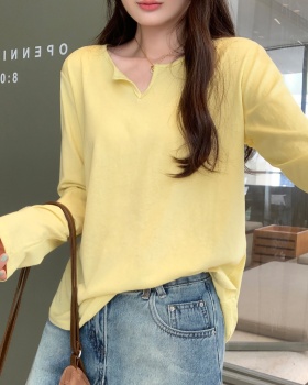 Long sleeve bottoming shirt inside the ride T-shirt for women