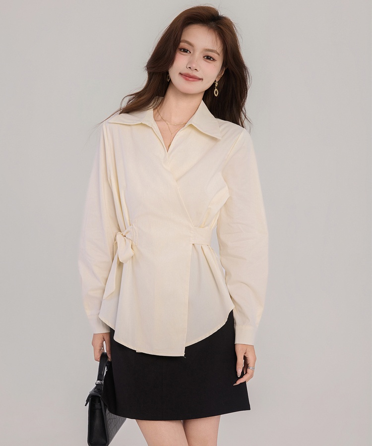 Pinched waist niche France style fashion frenum shirt