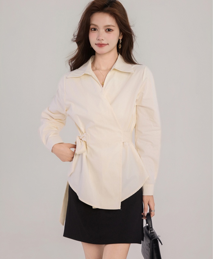 Pinched waist niche France style fashion frenum shirt
