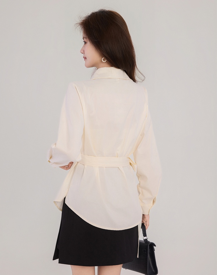 Pinched waist niche France style fashion frenum shirt