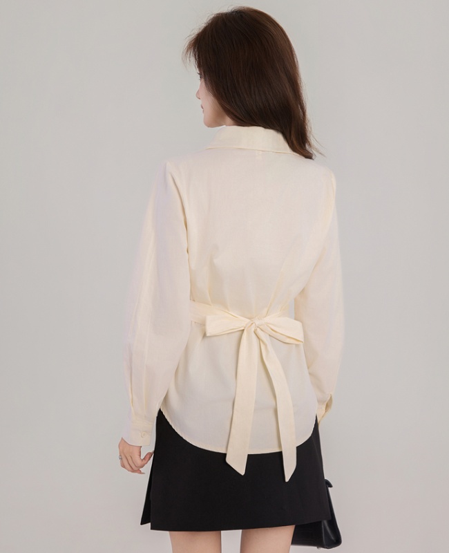 Pinched waist niche France style fashion frenum shirt