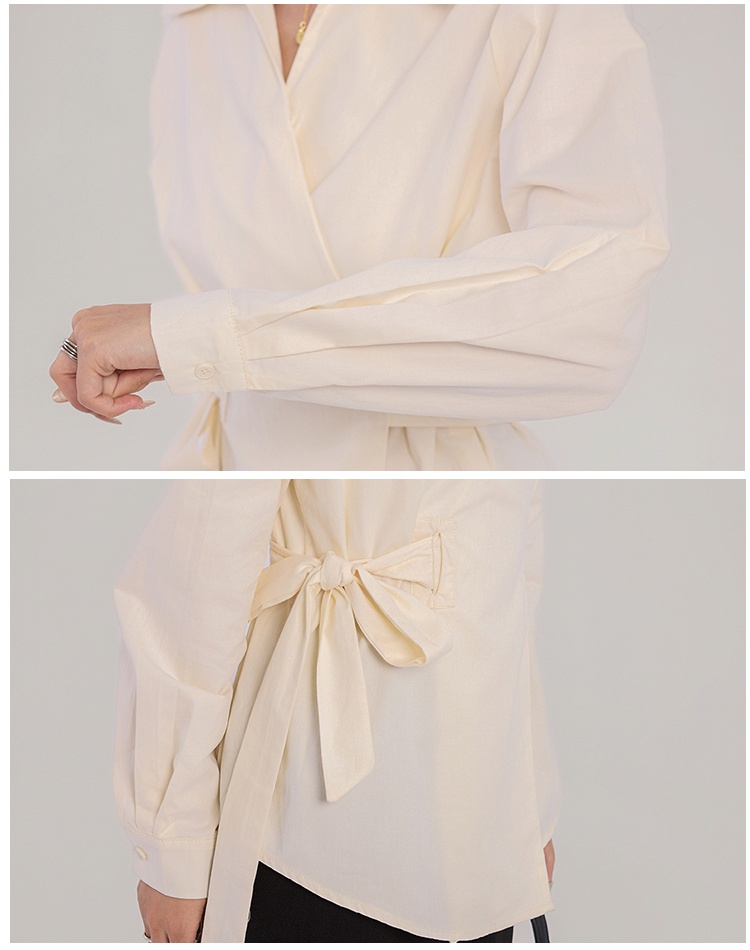 Pinched waist niche France style fashion frenum shirt