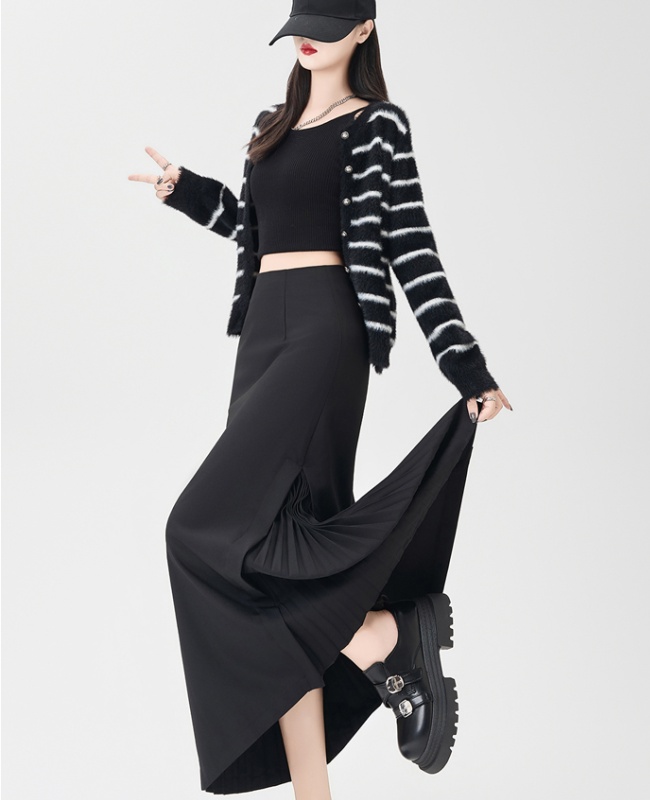 High waist autumn business suit A-line skirt for women