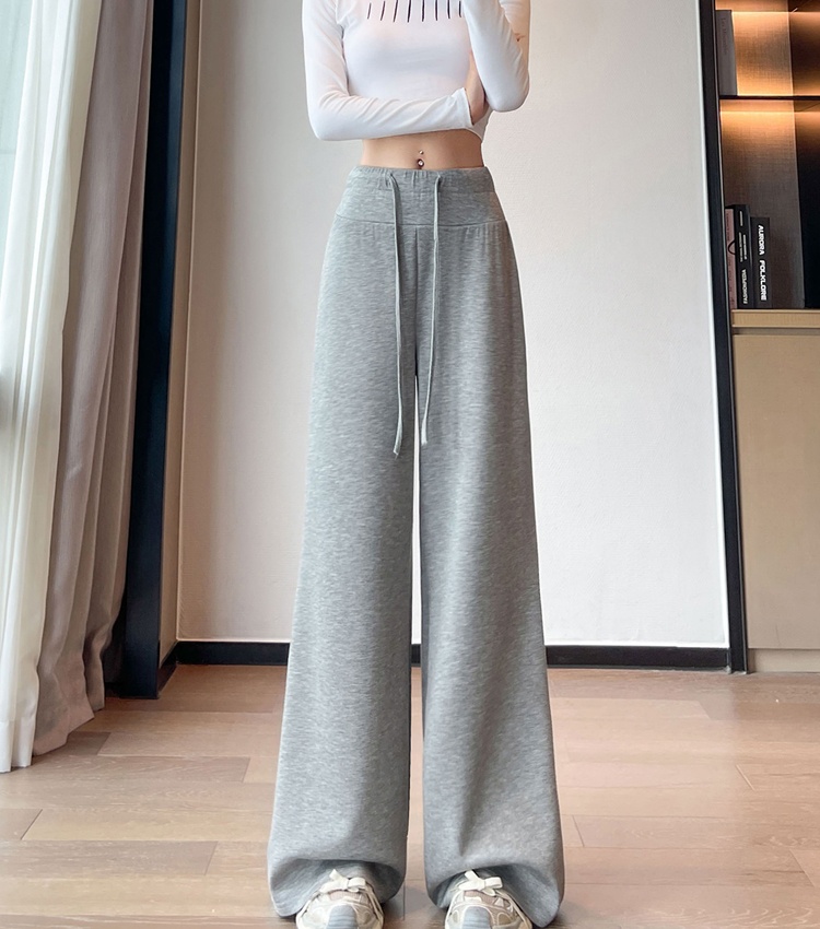 Mopping sweatpants drawstring wide leg pants for women