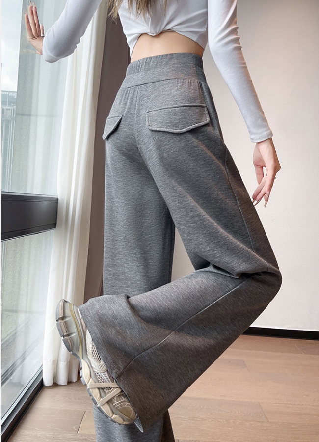 Mopping sweatpants drawstring wide leg pants for women