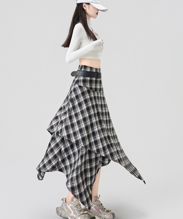 Plaid long skirt Korean style skirt for women