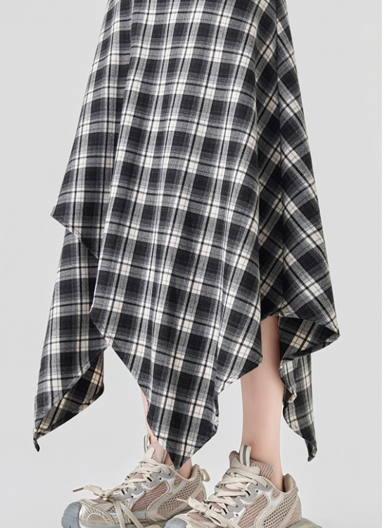 Plaid long skirt Korean style skirt for women