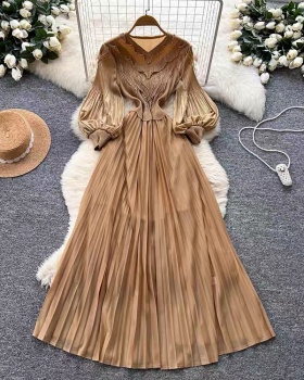 Ladies fold long dress light dress for women