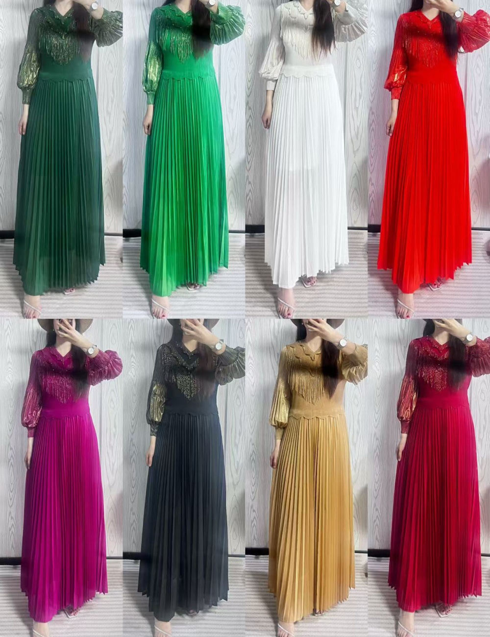 Ladies fold long dress light dress for women