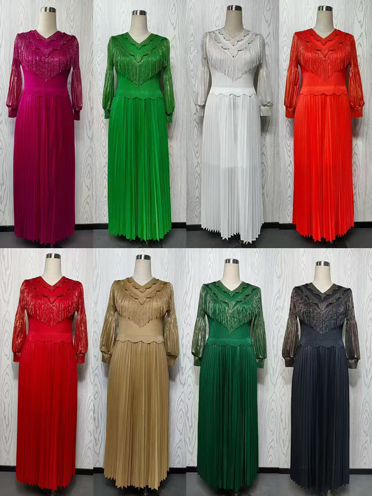 Ladies fold long dress light dress for women