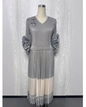 Stereoscopic decoration long dress embroidered dress