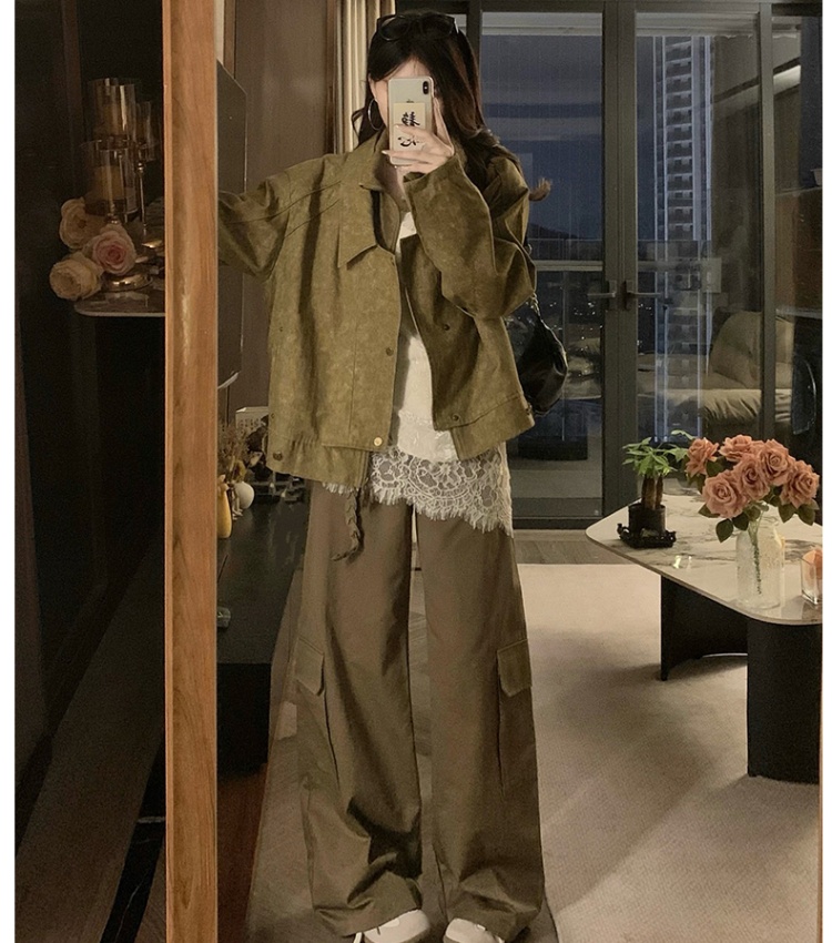All-match rivet street coat loose autumn locomotive tops