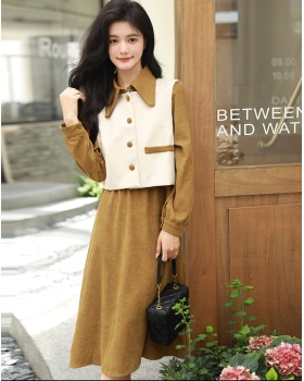 Korean style waistcoat shirt 2pcs set for women