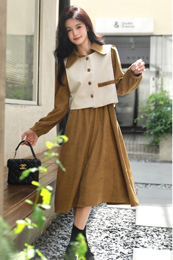 Korean style waistcoat shirt 2pcs set for women