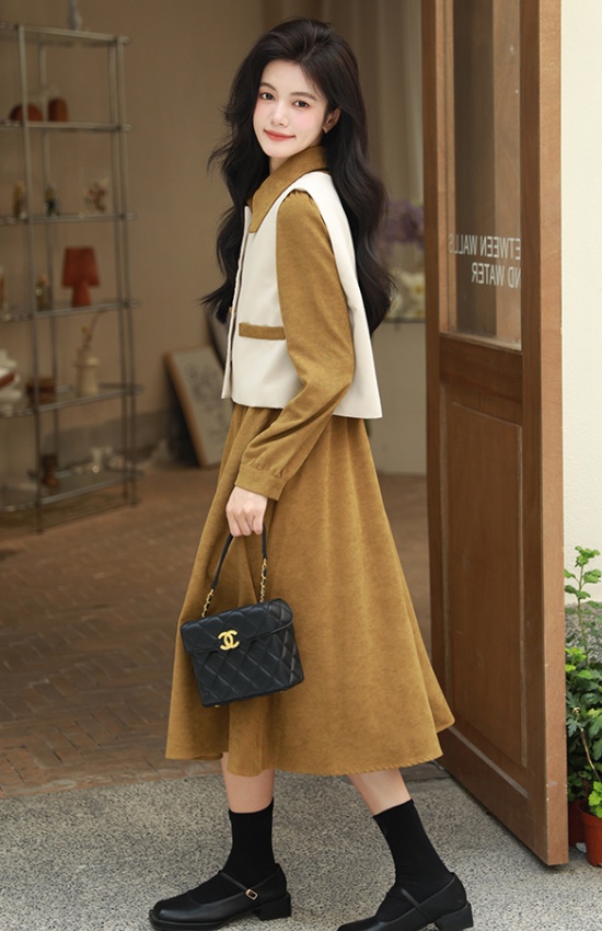 Korean style waistcoat shirt 2pcs set for women