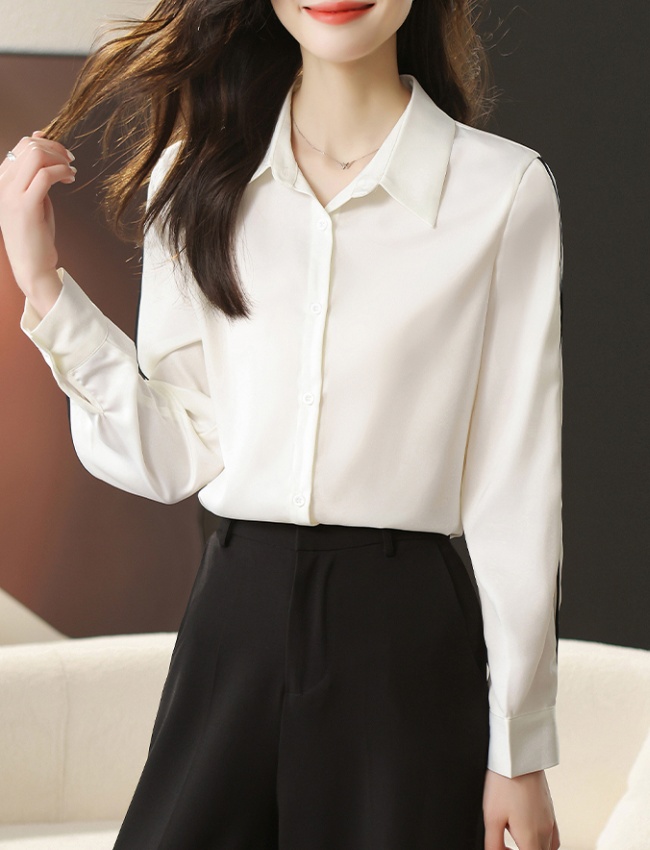 Fashion temperament mixed colors shirt for women