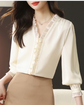 France style chiffon shirt niche satin tops for women
