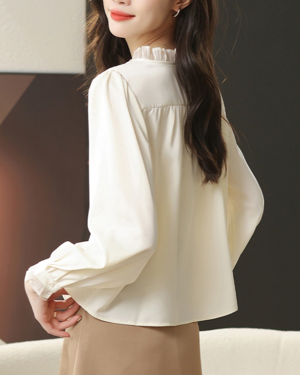 France style chiffon shirt niche satin tops for women