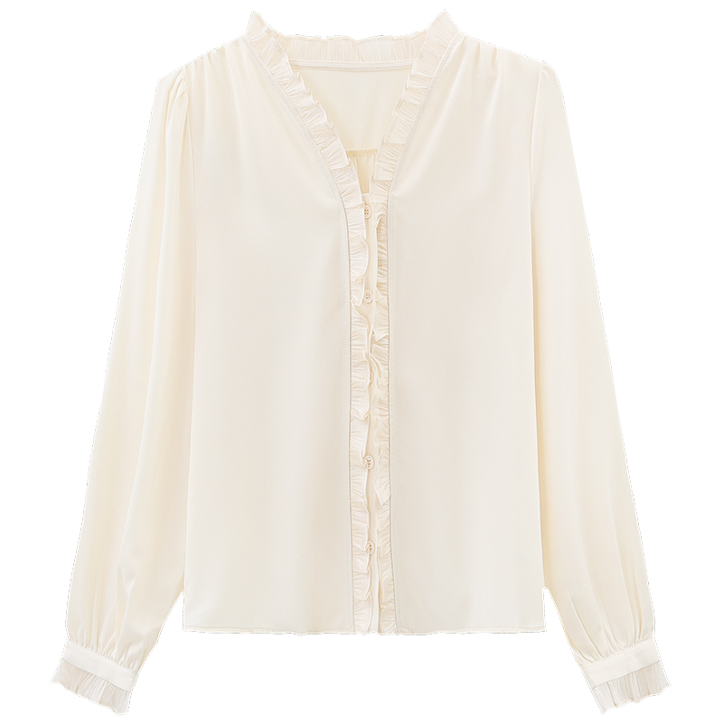 France style chiffon shirt niche satin tops for women