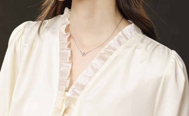 France style chiffon shirt niche satin tops for women