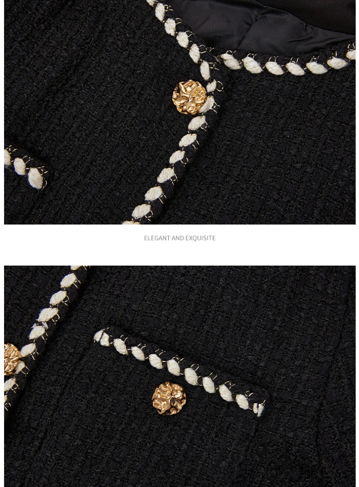 France style autumn tops black ladies coat for women