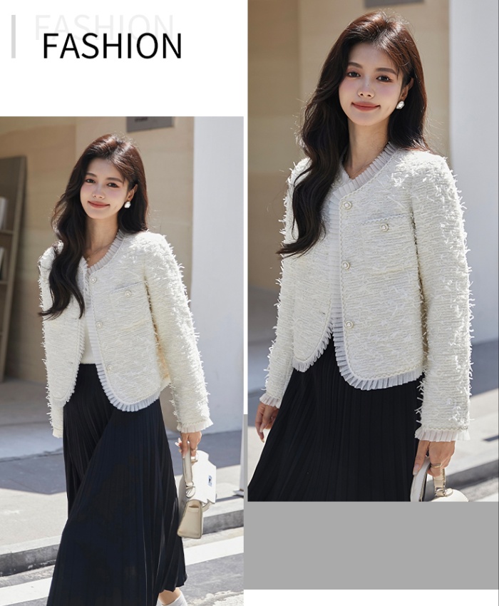 Chanelstyle refinement coat white France style tops