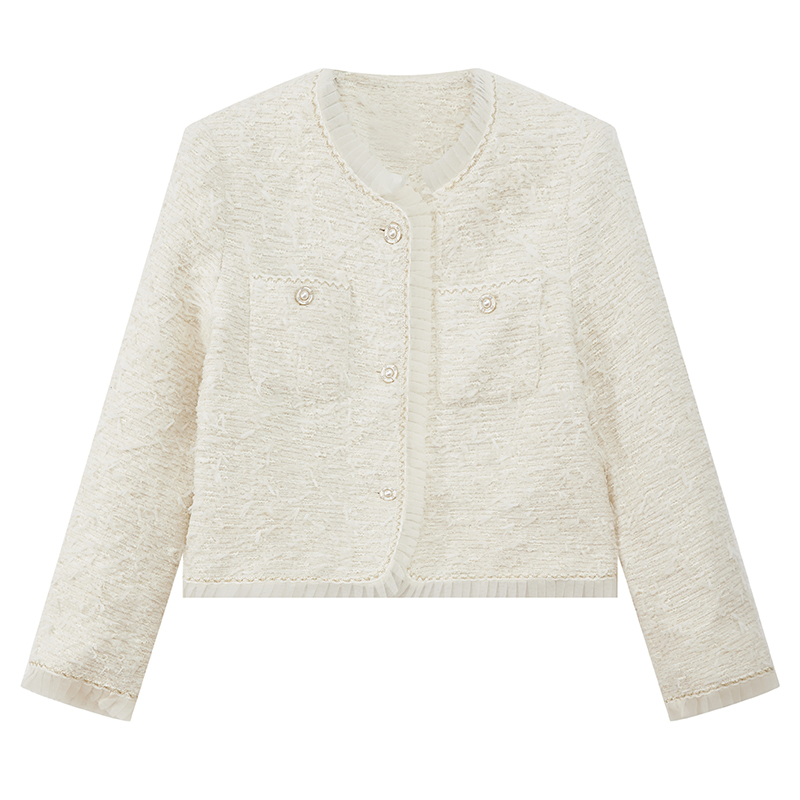 Chanelstyle refinement coat white France style tops
