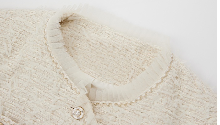 Chanelstyle refinement coat white France style tops