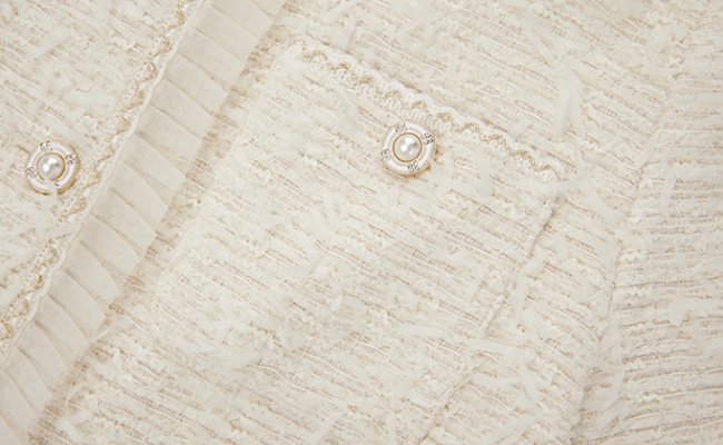 Chanelstyle refinement coat white France style tops