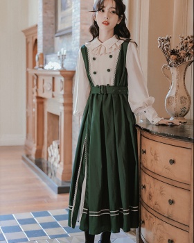Retro light simple long dress slim art France style dress