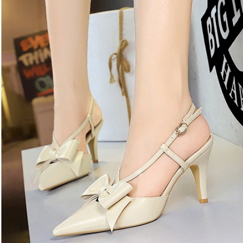 Bow shoes cross high-heeled shoes for women