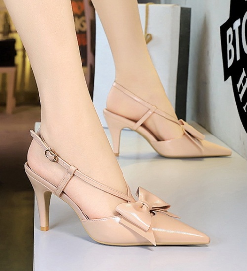 Bow shoes cross high-heeled shoes for women