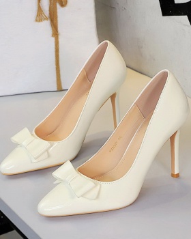 Sexy bow high-heeled shoes all-match shoes
