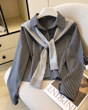 Collocation long sleeve shawl all-match tops for women