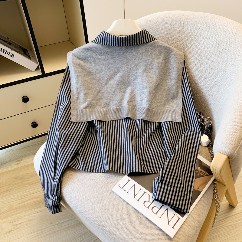 Collocation long sleeve shawl all-match tops for women